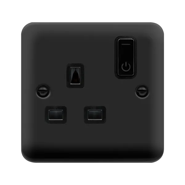 Click Deco Plus DPMB30535BK Ingot 13A 1G RF Smart Socket - Matt Black (Black)