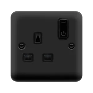 Click Deco Plus DPMB30535BK Ingot 13A 1G RF Smart Socket - Matt Black (Black)
