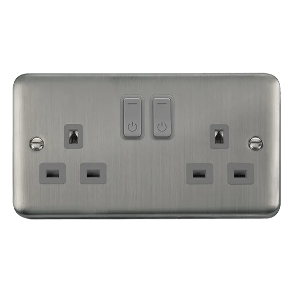 Click Deco Plus DPSS30536GY Ingot 13A 2G RF Smart Socket - Stainless Steel (Grey)
