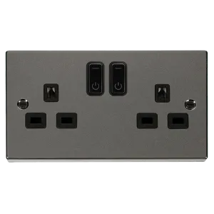 Click Deco VPBN30536BK Victorian Ingot 13A 2G RF Smart Socket - Black Nickel (Black)