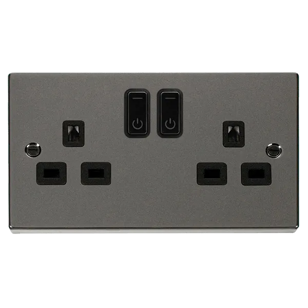 Click Deco VPBN30536BK Victorian Ingot 13A 2G RF Smart Socket - Black Nickel (Black)