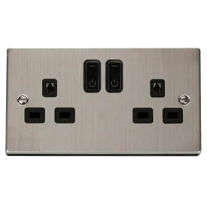 Click Deco VPSS30536BK Victorian Ingot 13A 2G RF Smart Socket - Stainless Steel (Black)