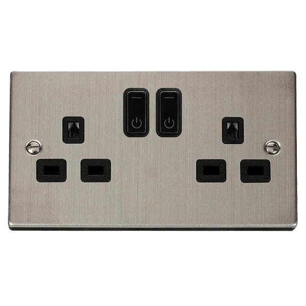 Click Deco VPSS30536BK Victorian Ingot 13A 2G RF Smart Socket - Stainless Steel (Black)