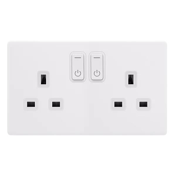 Click Definity Complete SFPW30036PW 13A 2G RF Smart Socket - Polar White - Polar White Insert