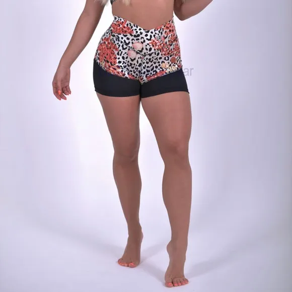 CLS | NC Elite Shape Wild Marine Leopard Amanda Top and Mesh Shorts Set Sz Small