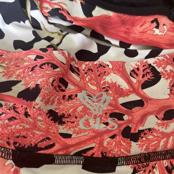 CLS | NC Elite Shape Wild Marine Leopard Amanda Top and Mesh Shorts Set Sz Small