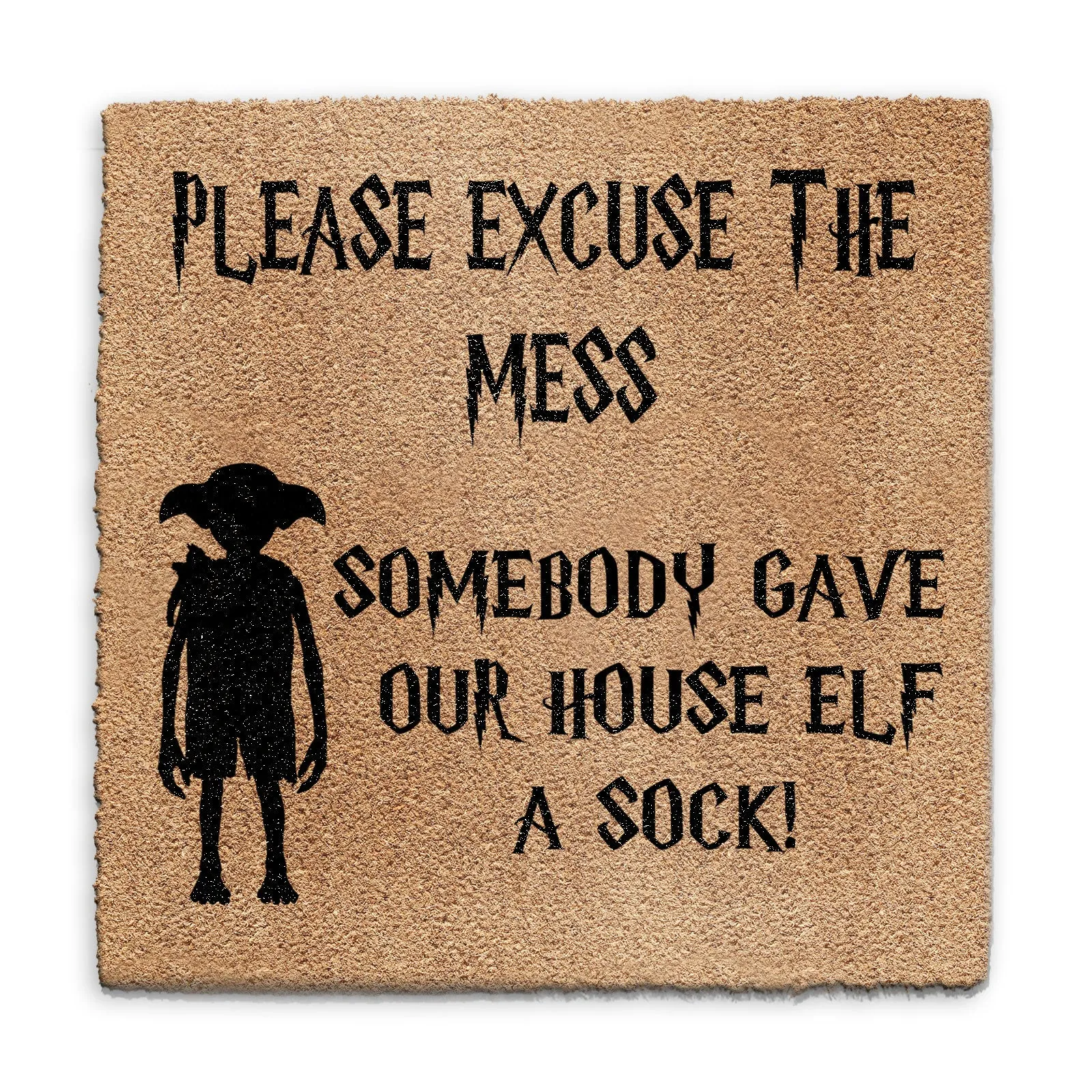 Coir Doormat - Funny Elf Excuse The Mess