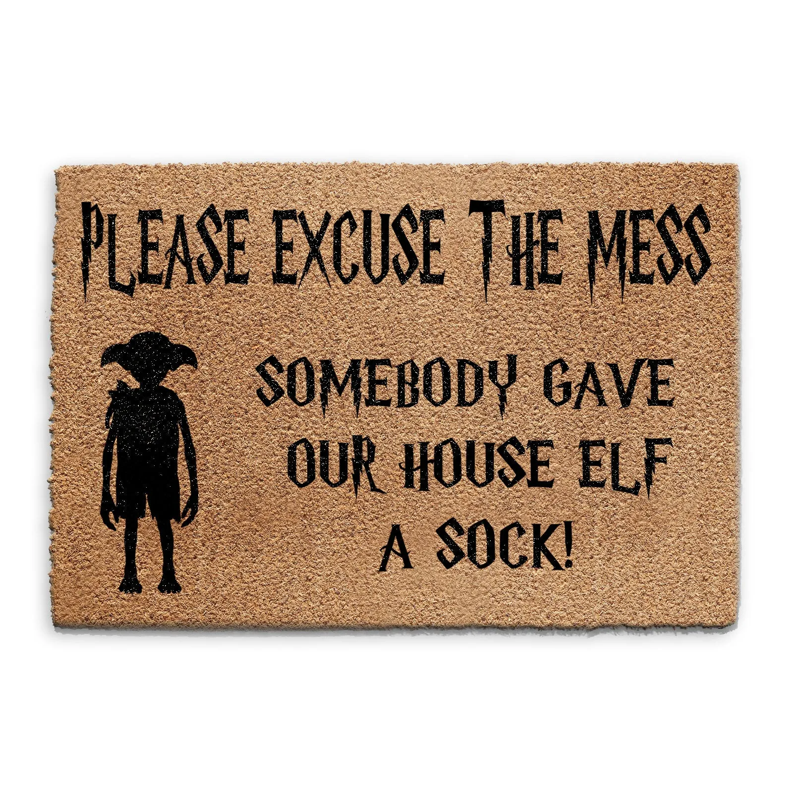 Coir Doormat - Funny Elf Excuse The Mess