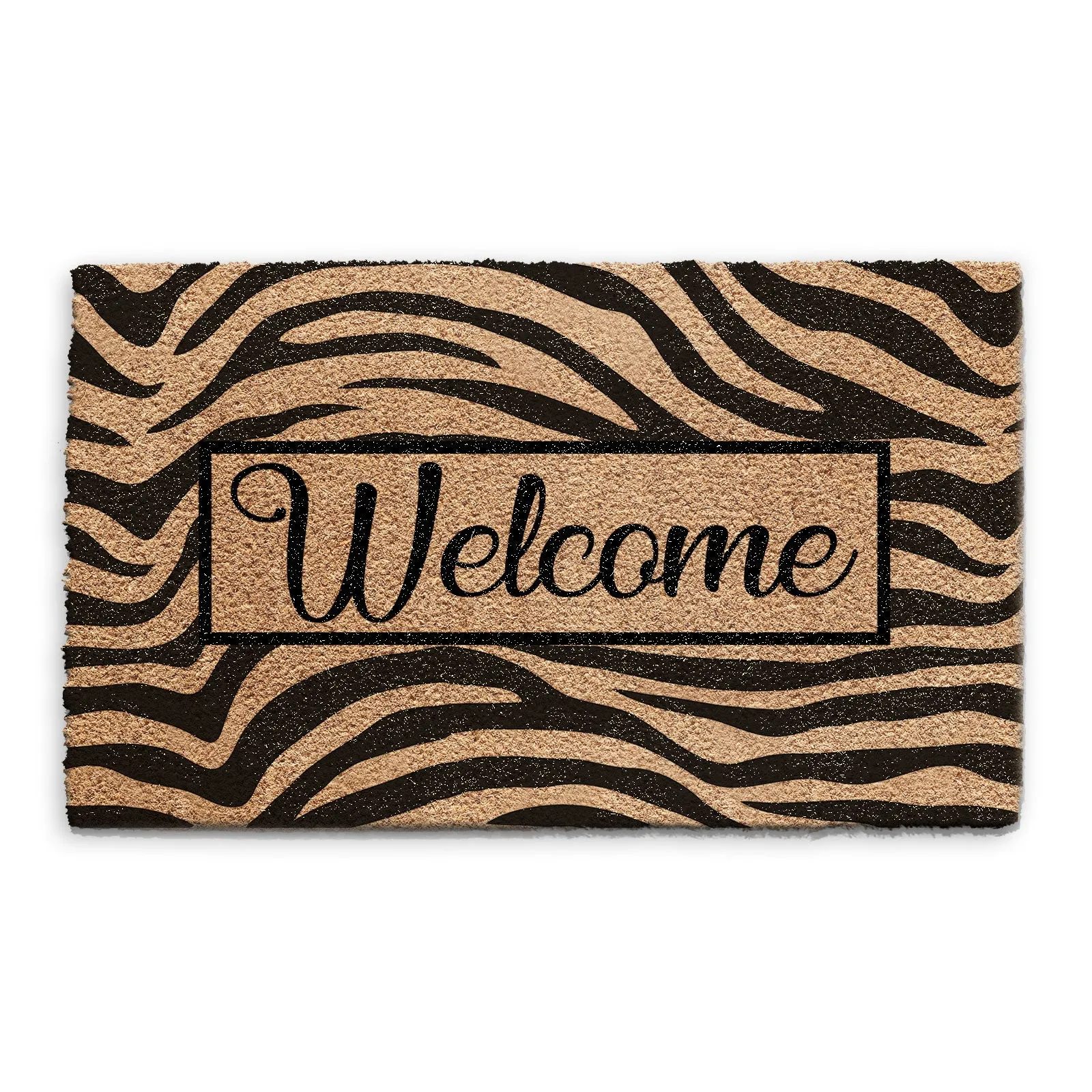 Coir Doormat - Zebra Print Welcome