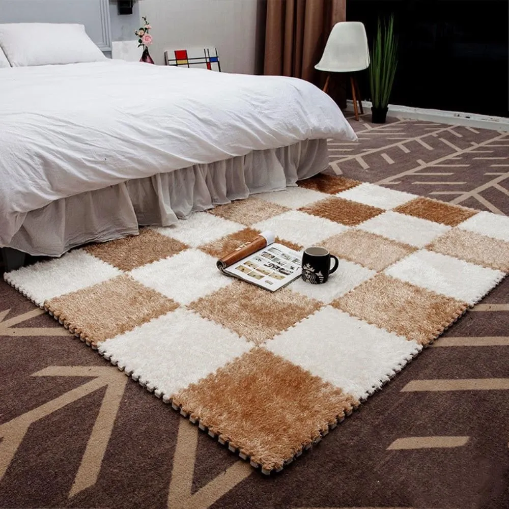 DIY Soft Plush No Slip Interlocking Shag Carpet Square