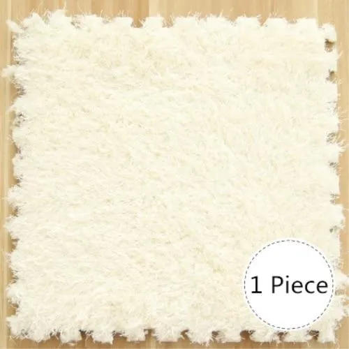 DIY Soft Plush No Slip Interlocking Shag Carpet Square