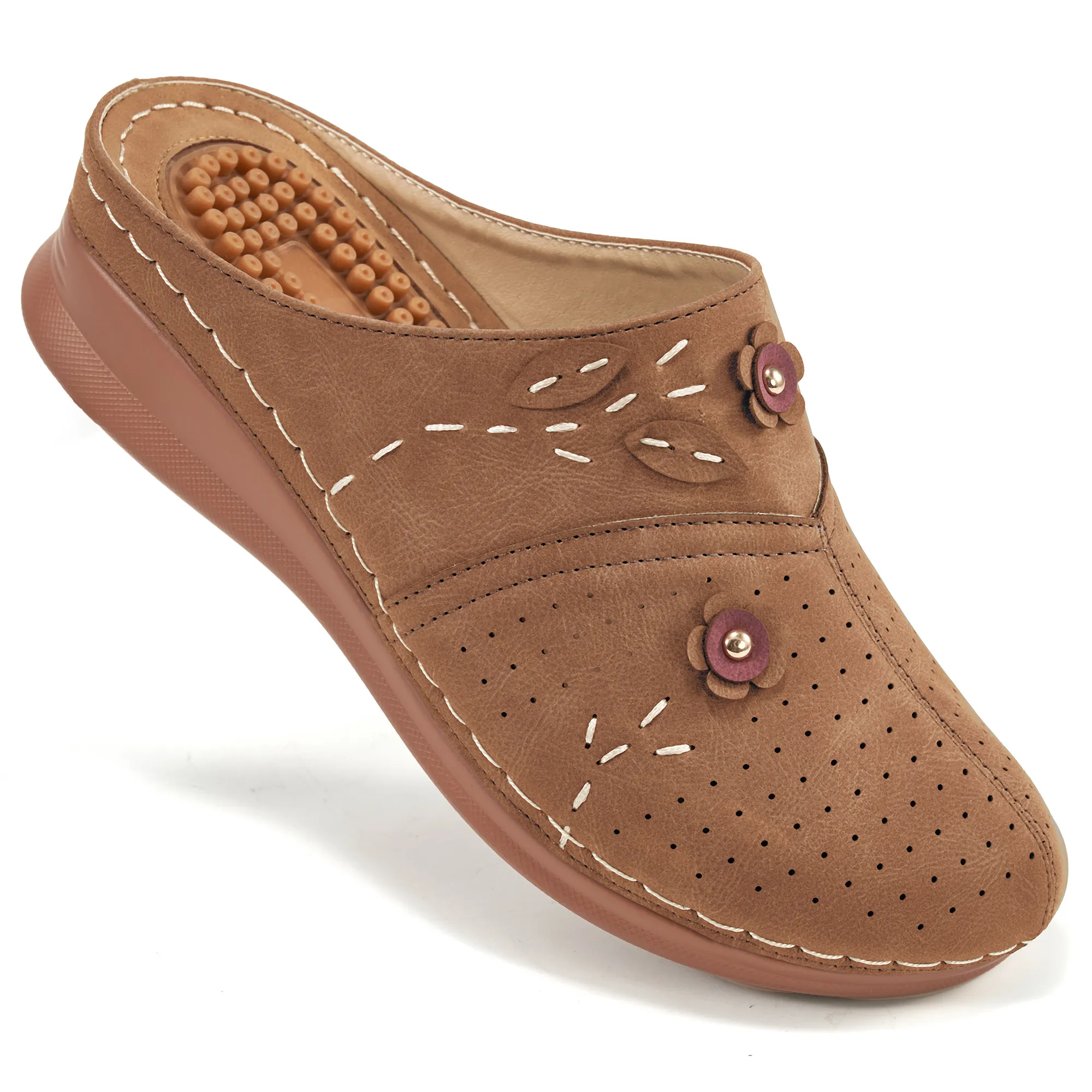 Ecetana Womens Mules & Clogs Comfort Slip On Sandal Shoes Closed Toe Sandals for Women