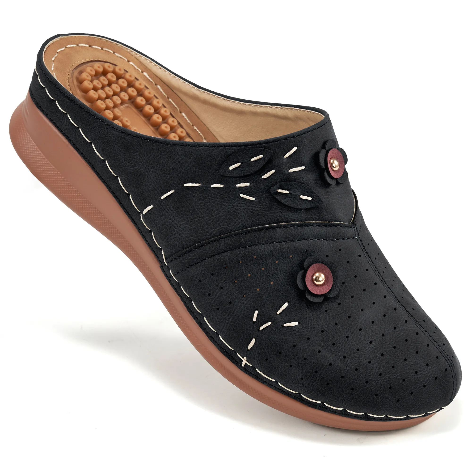 Ecetana Womens Mules & Clogs Comfort Slip On Sandal Shoes Closed Toe Sandals for Women