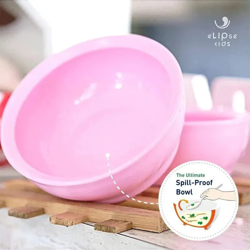 Elipse Kids Spill-Proof Anti-Slip Bowl Stage 1 | Single Pack with Lid Green