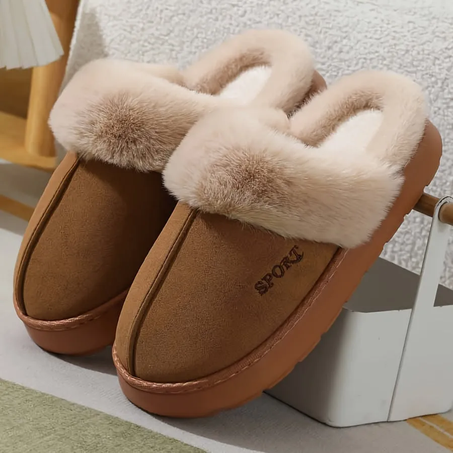 Emma – Gezellige Dames Winterslippers, Met Pluche Voering en Antislip Dikke Zool