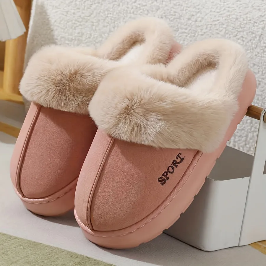 Emma – Gezellige Dames Winterslippers, Met Pluche Voering en Antislip Dikke Zool