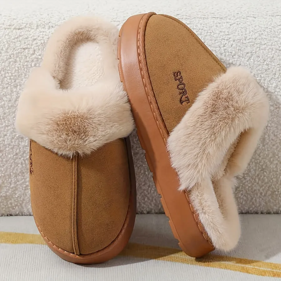Emma – Gezellige Dames Winterslippers, Met Pluche Voering en Antislip Dikke Zool