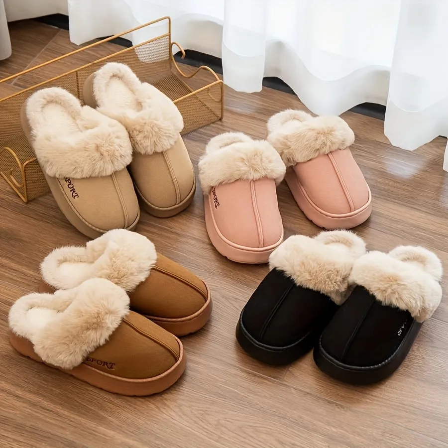 Emma – Gezellige Dames Winterslippers, Met Pluche Voering en Antislip Dikke Zool