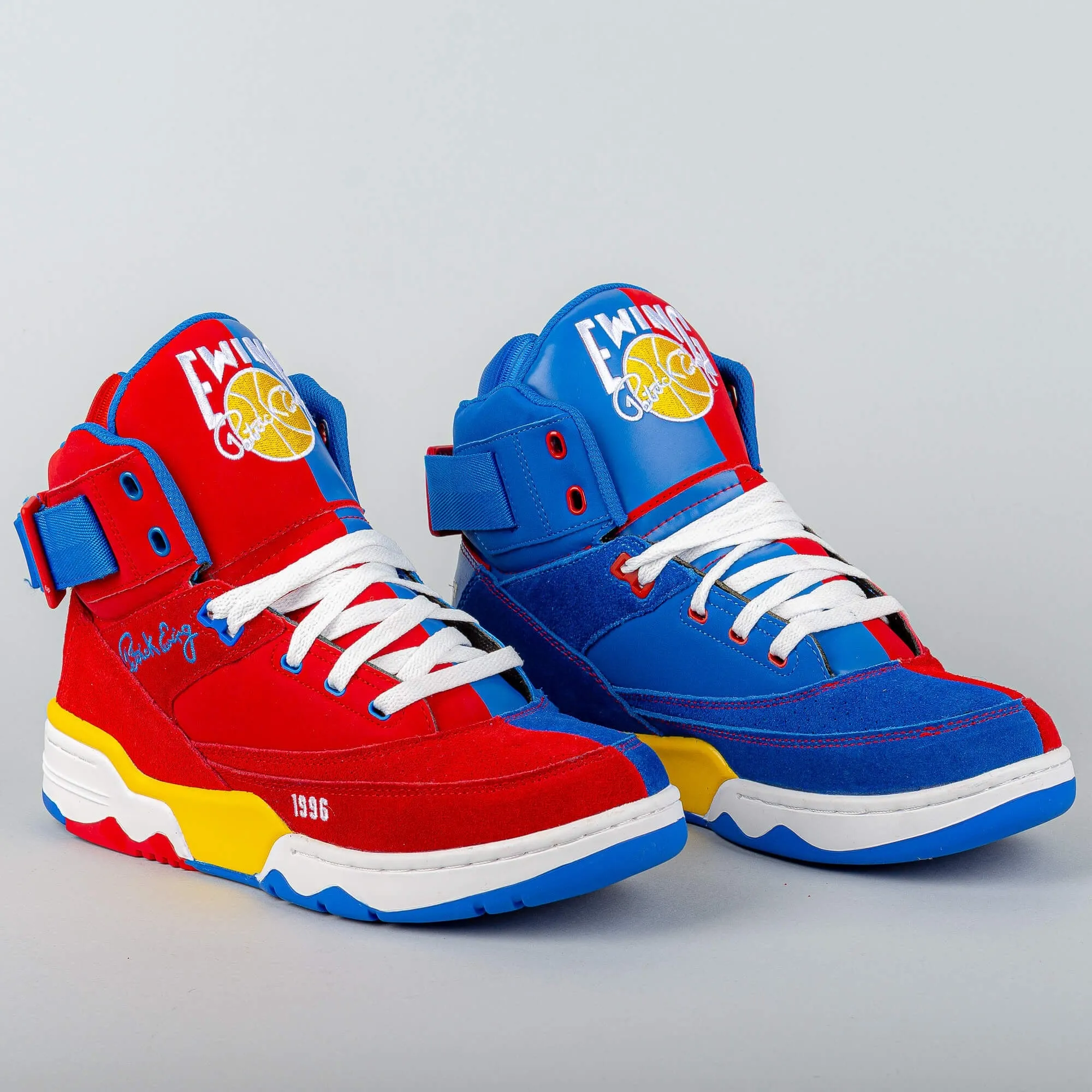 EWING 33 HI x GHOSTFACE KILLAH / IRONMAN 25th ANNIVERSARY - CHINESE RED/DEEP ULTRAMARINE/SAFETY YELLOW