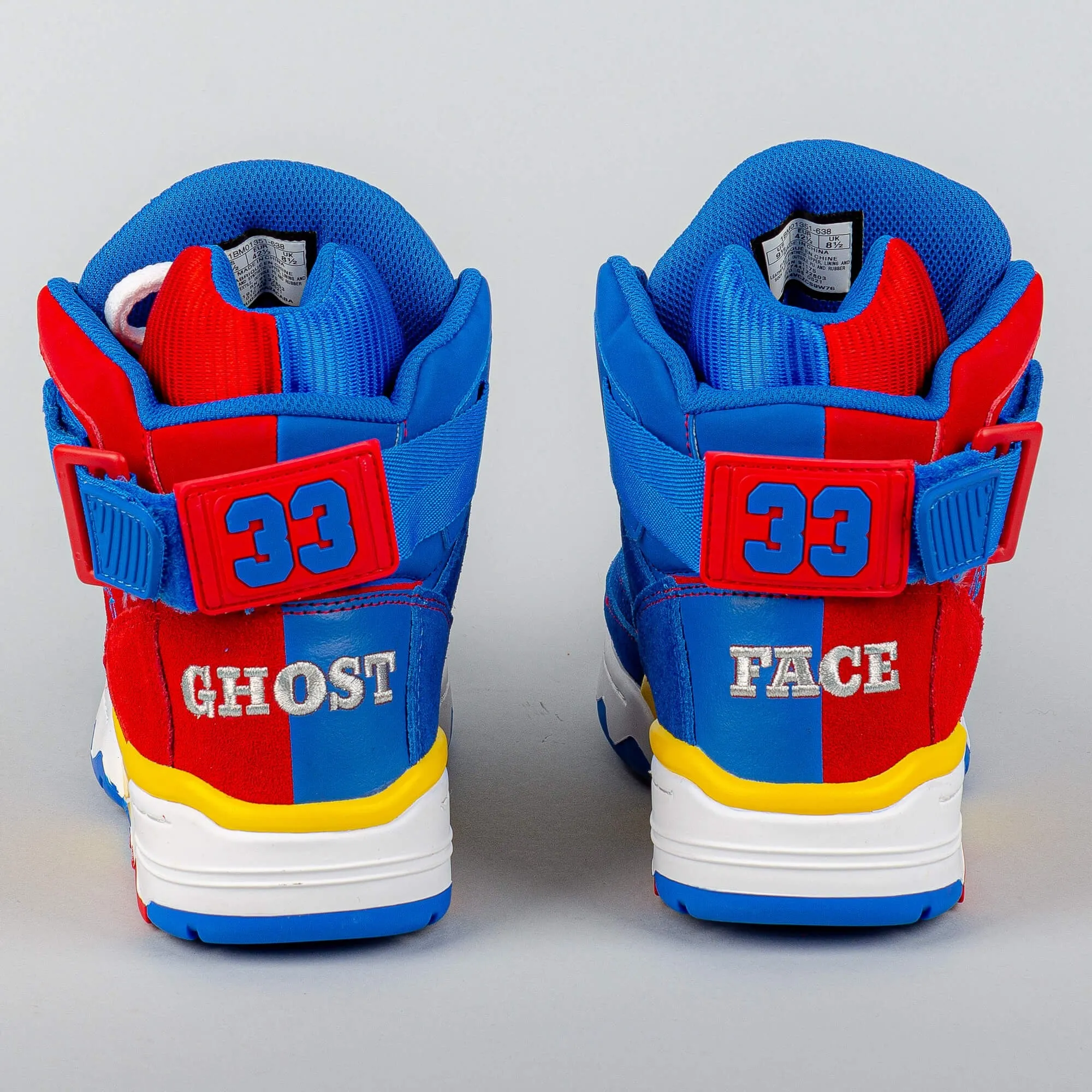 EWING 33 HI x GHOSTFACE KILLAH / IRONMAN 25th ANNIVERSARY - CHINESE RED/DEEP ULTRAMARINE/SAFETY YELLOW