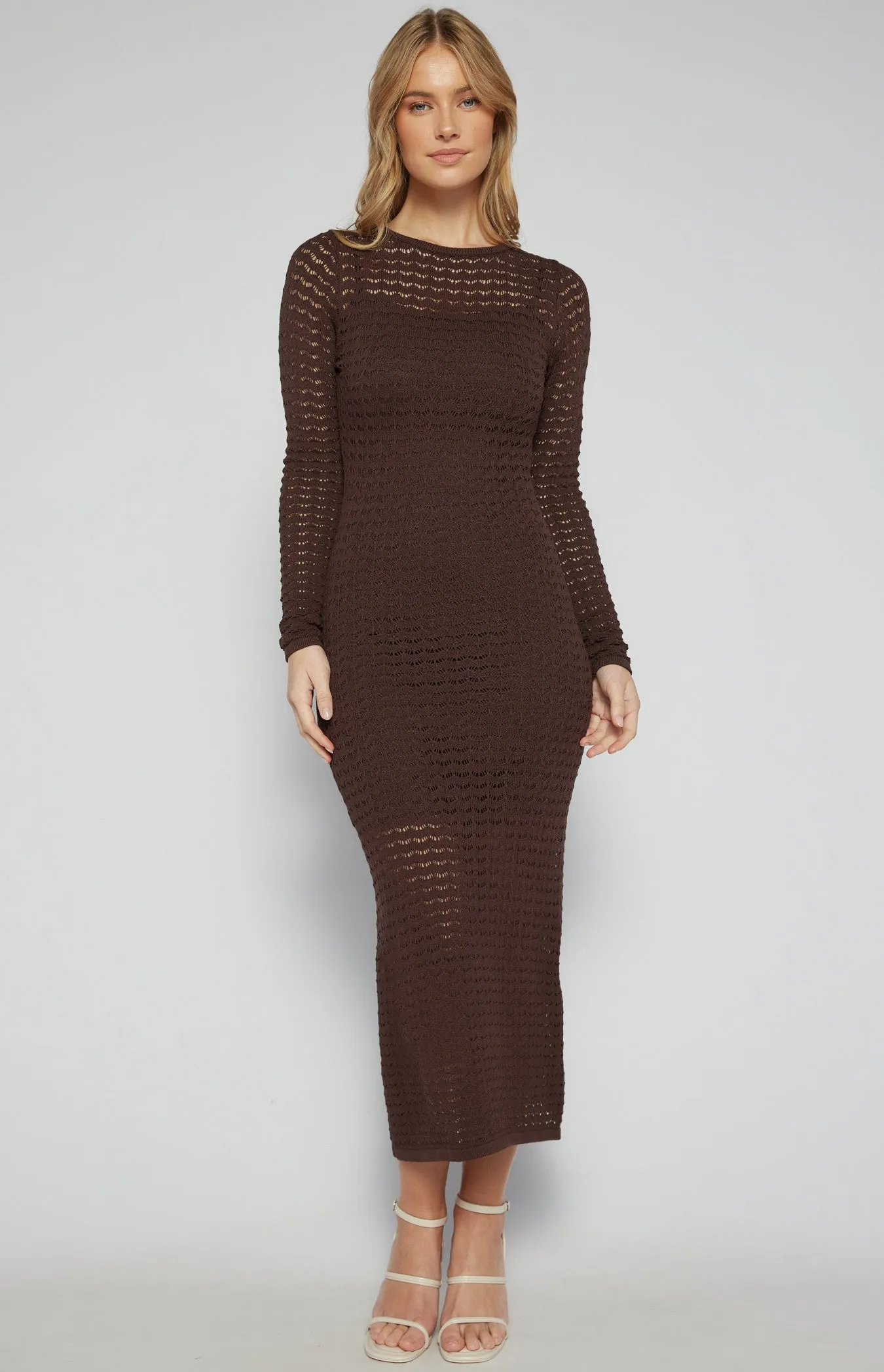 Expresso Crochet Knit Maxi Knit Dress
