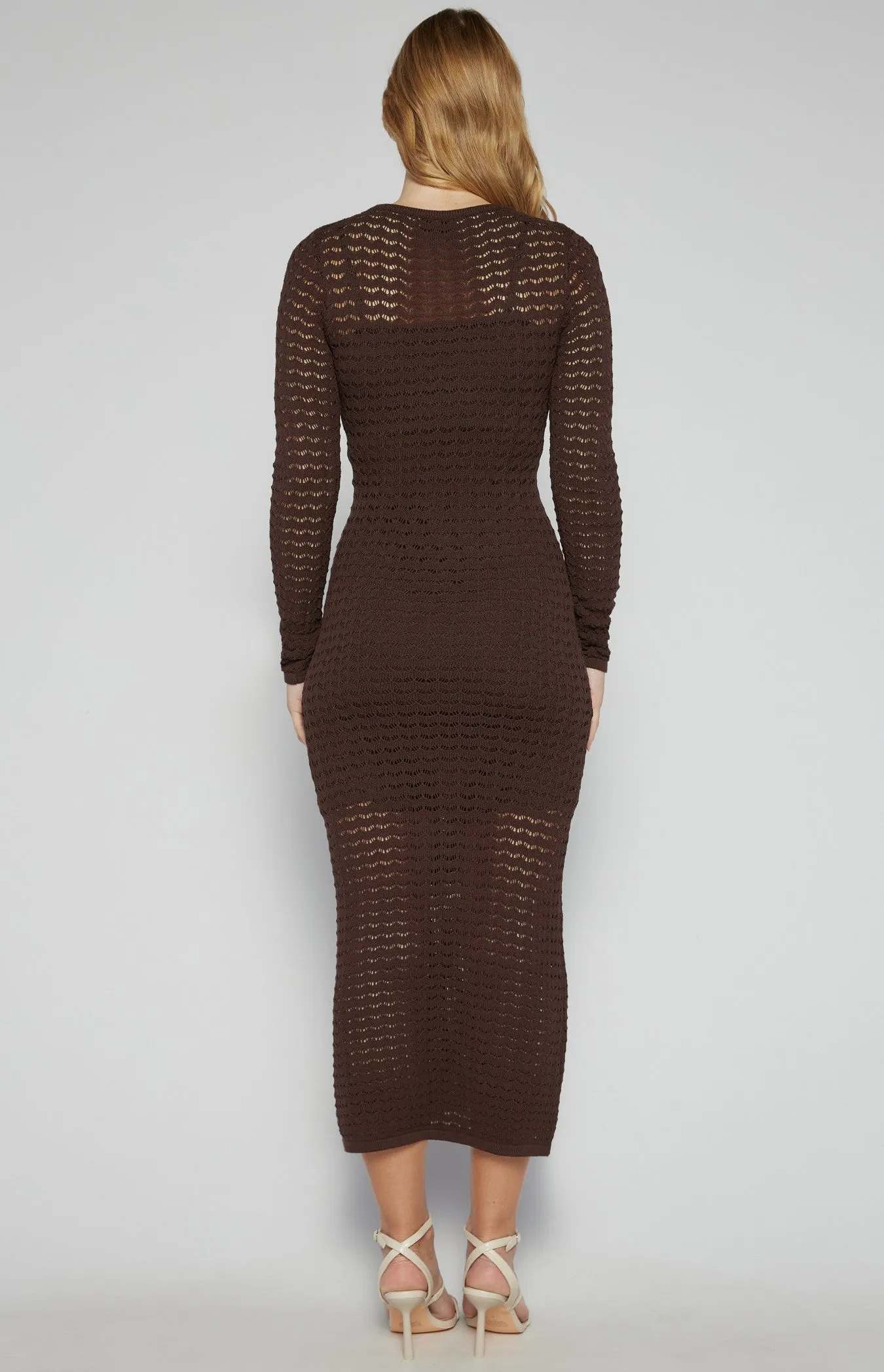 Expresso Crochet Knit Maxi Knit Dress