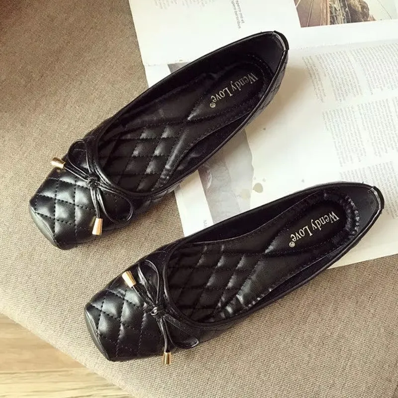 Fashion Ballet Flats Gold Soft Ladies Shoes