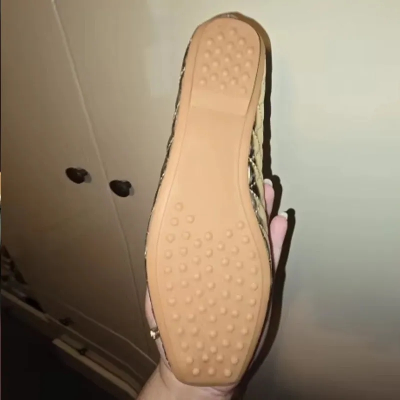 Fashion Ballet Flats Gold Soft Ladies Shoes