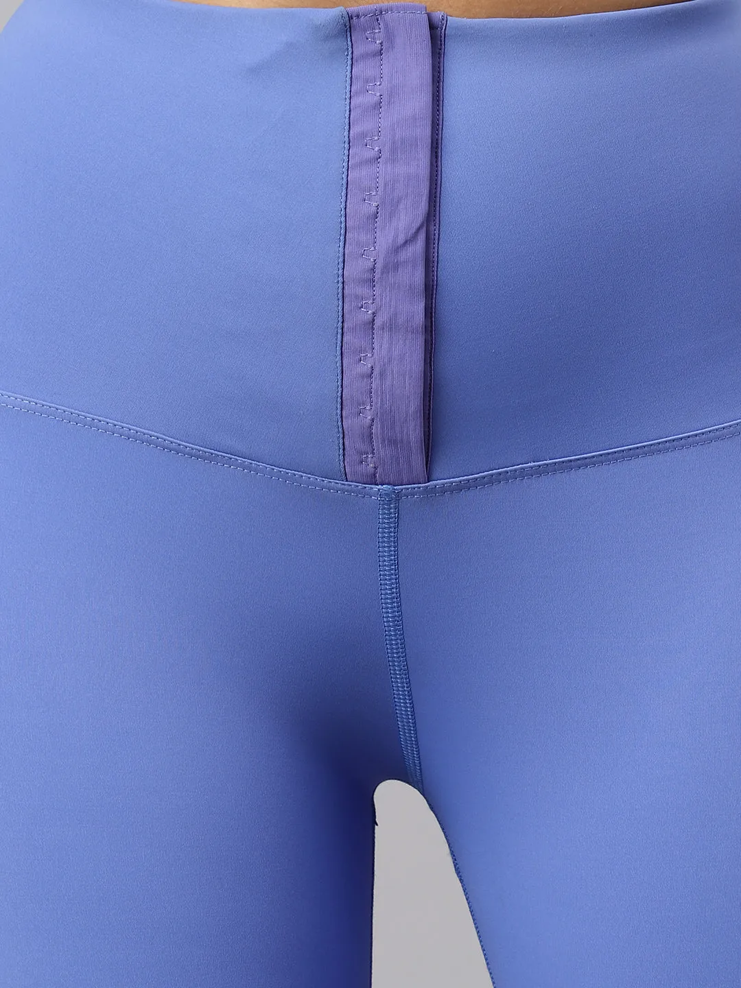Fitkin Women's Blue Front Hooks Tummy Shaper Tights