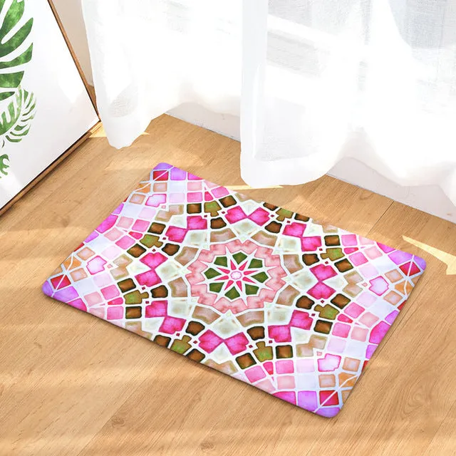 Geometric Print Anti-slip Door Mat - 28 Designs