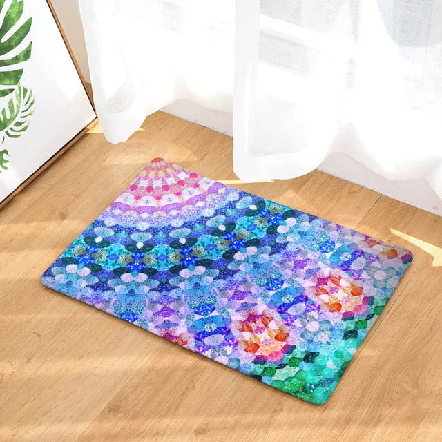 Geometric Print Anti-slip Door Mat - 28 Designs