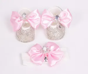 Girls Silver Crown Shoes with HeadBand