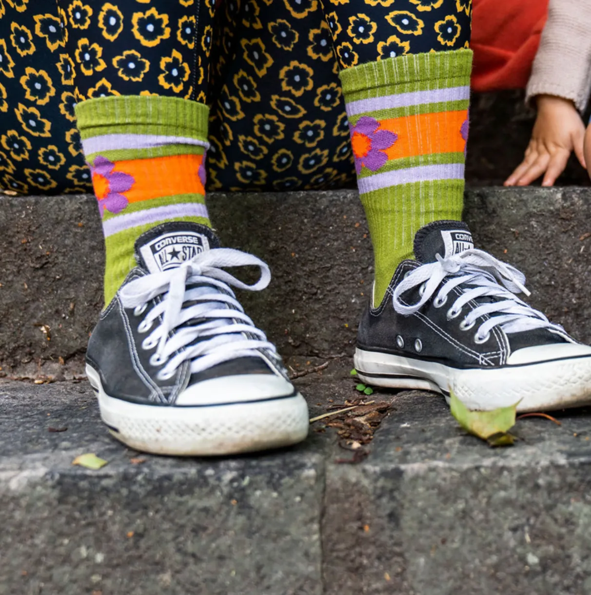 Green Flower Power Socks