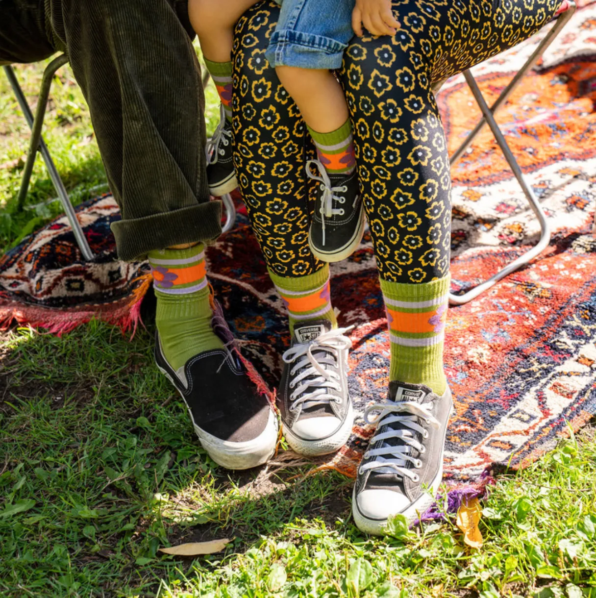 Green Flower Power Socks