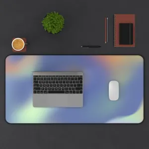 Green Glowing Swirls Desk Mat
