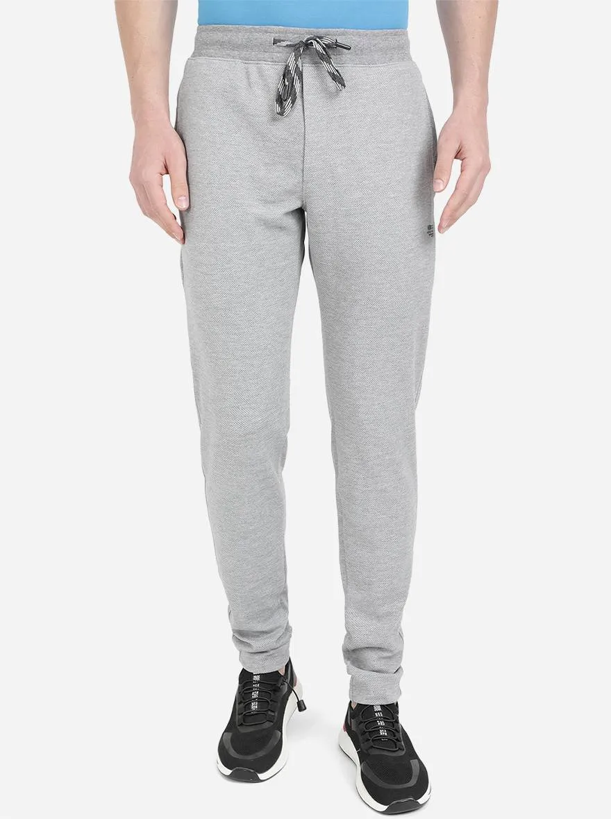 Grey Melange Solid Regular Fit Track Pant | JadeBlue