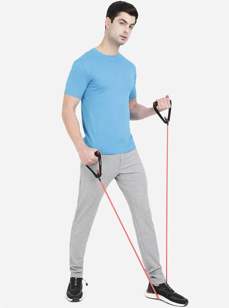 Grey Melange Solid Regular Fit Track Pant | JadeBlue