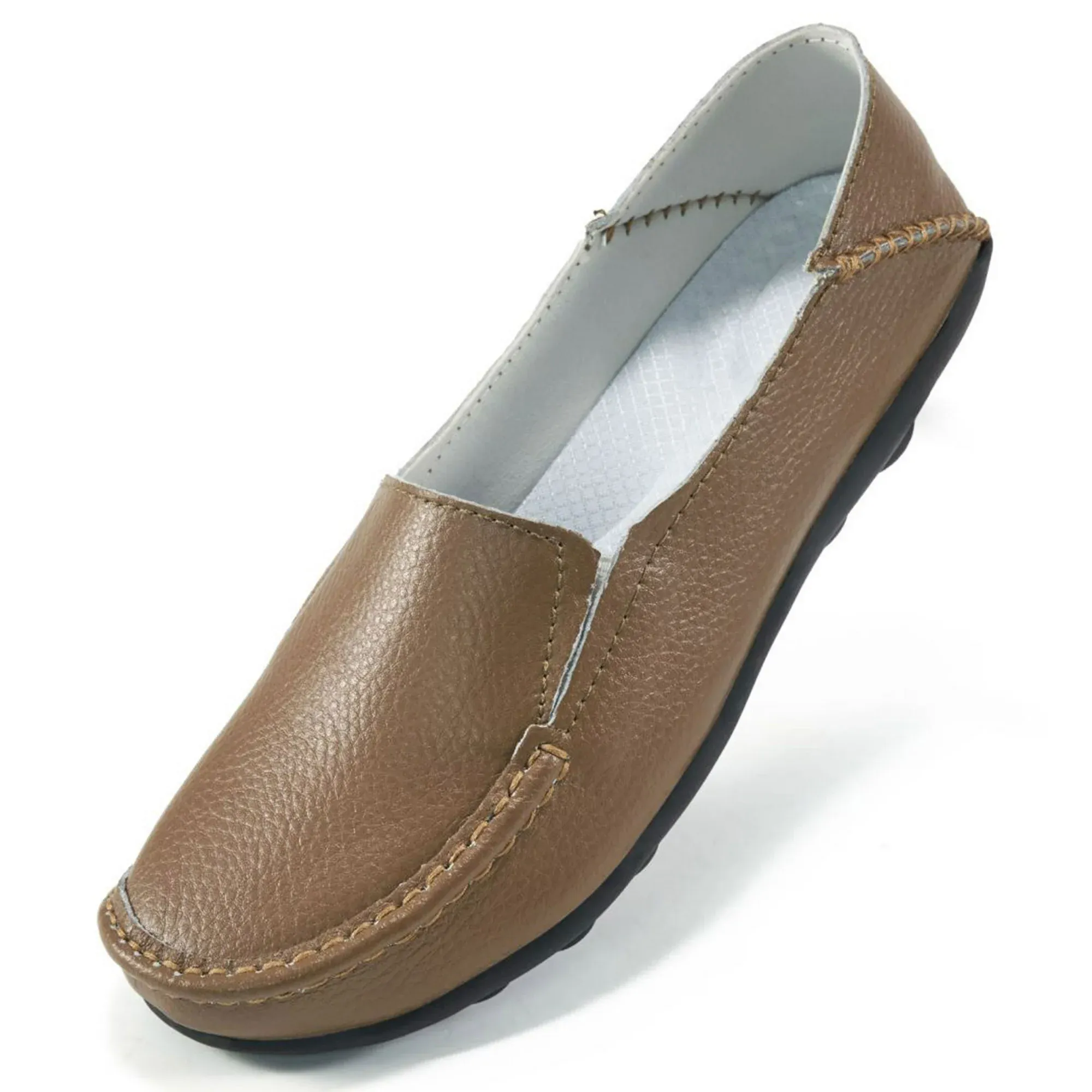 Harence Loafers Womens Flats Comfort Walking Shoes Woman Casual Sneakers No-Slip Leather Dress Shoe