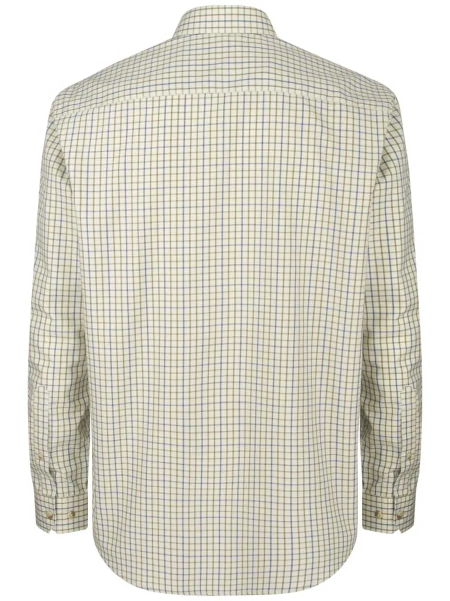 HOGGS OF FIFE Inverness Cotton Tattersall Shirt - Mens - Navy/Olive Check