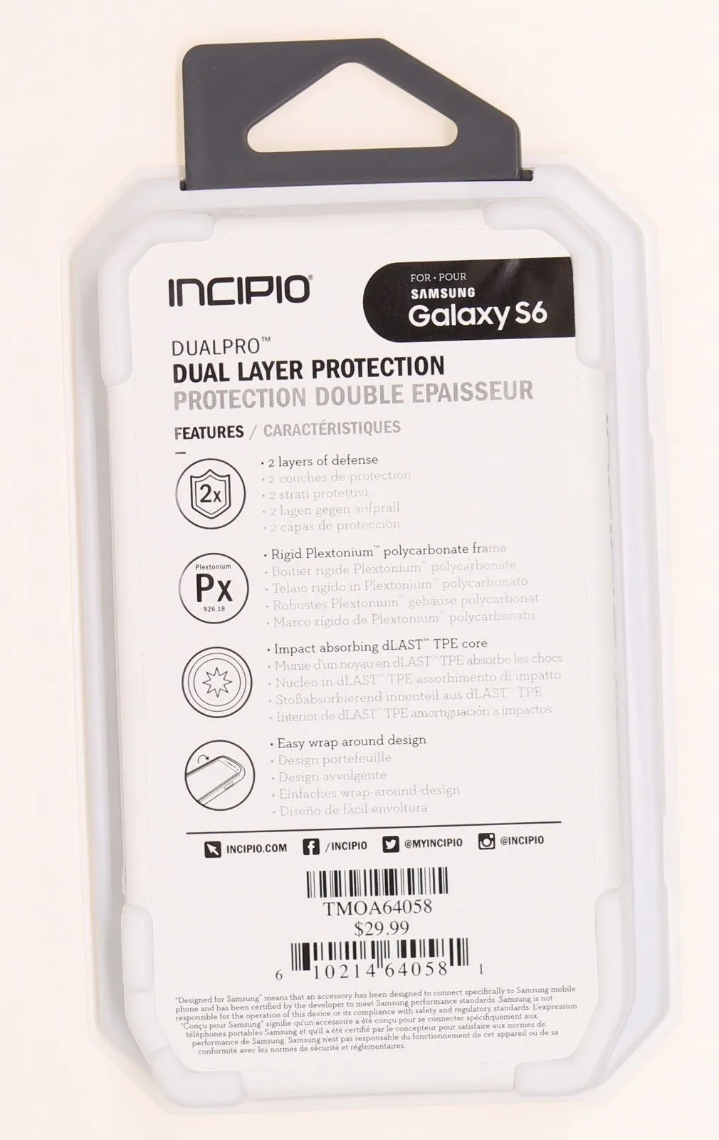 Incipio TMOA64058 DualPro Dual Layer Protection Case For Samsung Galaxy S6