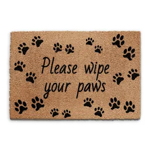 Indoor Doormat Please Wipe Your Paws Dog Mat