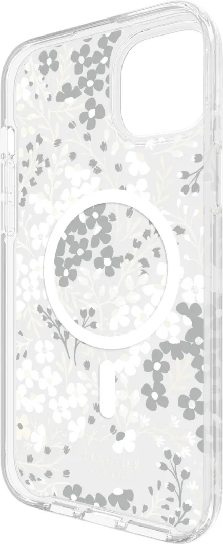 iPhone 15 Plus/14 Plus Kate Spade Protective Hardshell MagSafe Case - Black/White (Multi Floral)