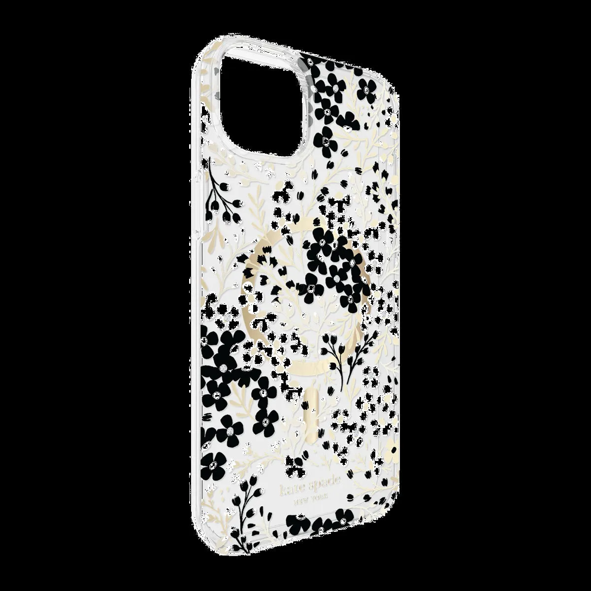 iPhone 15 Plus/14 Plus Kate Spade Protective Hardshell MagSafe Case - Black/White (Multi Floral)