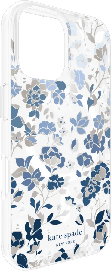 iPhone 16 Kate Spade Protective Prints MagSafe Case - Flowerbed Blue