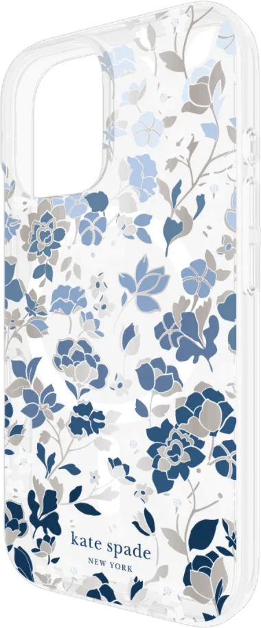 iPhone 16 Kate Spade Protective Prints MagSafe Case - Flowerbed Blue