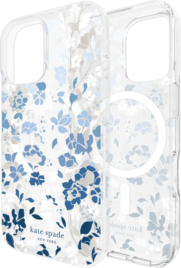 iPhone 16 Kate Spade Protective Prints MagSafe Case - Flowerbed Blue