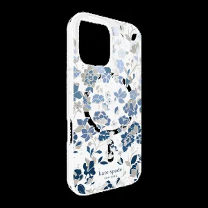iPhone 16 Kate Spade Protective Prints MagSafe Case - Flowerbed Blue