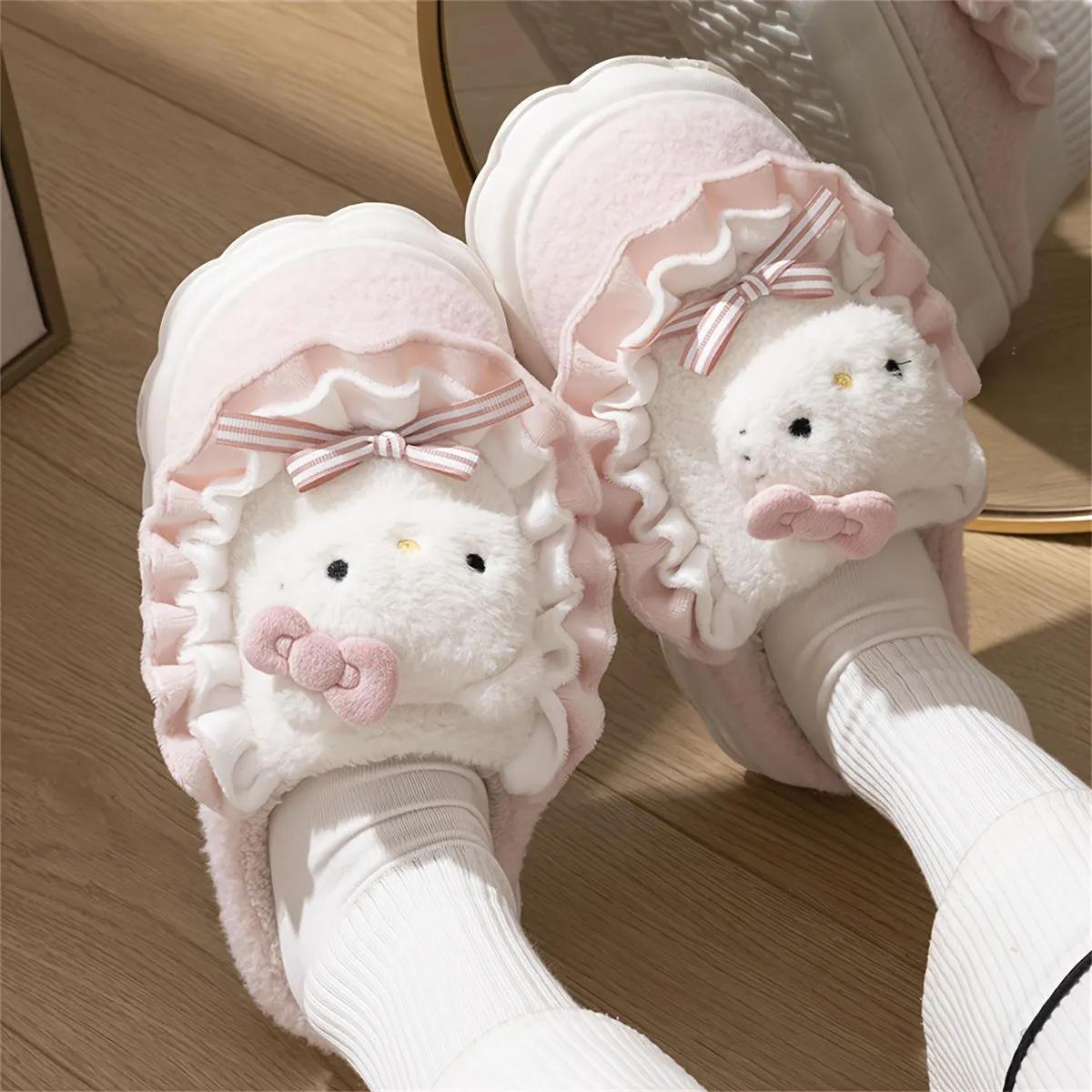 Jade - Cartoon Pluizige Pantoffels, Antislip Slaapkamer Slippers