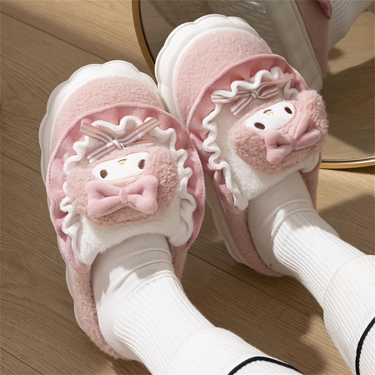 Jade - Cartoon Pluizige Pantoffels, Antislip Slaapkamer Slippers