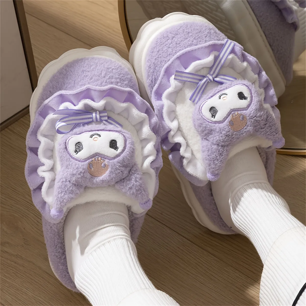 Jade - Cartoon Pluizige Pantoffels, Antislip Slaapkamer Slippers